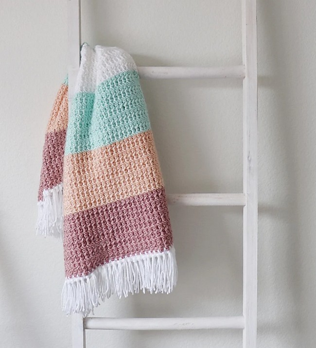 Boho Color Block Baby Blanket