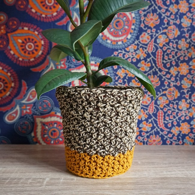 Boho Crochet Plant Pot