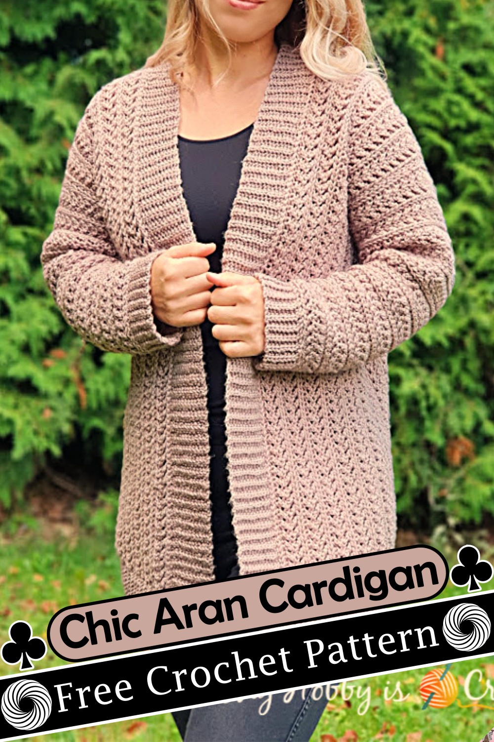 Chic Aran Cardigan Free Crochet Pattern