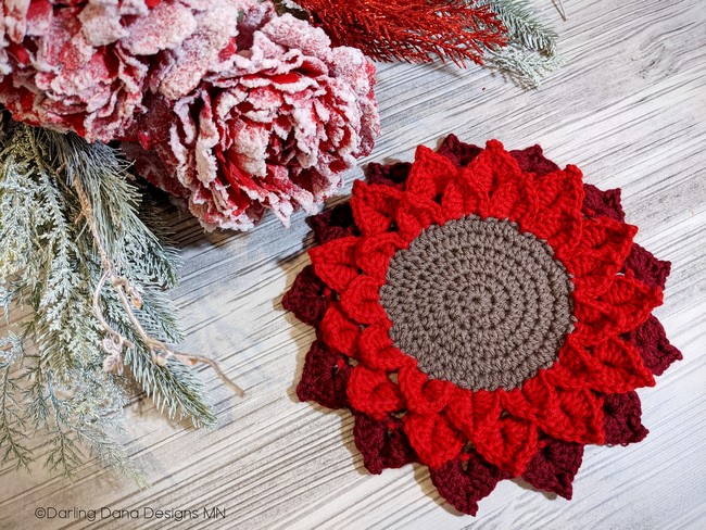 Christmas Poinsettia Candle Coaster