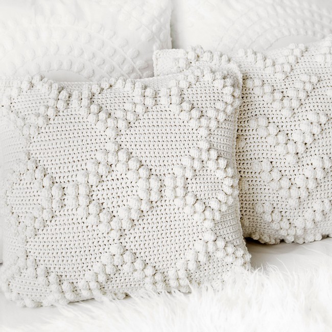 Chunky Bobble Stitch Pillow Covers