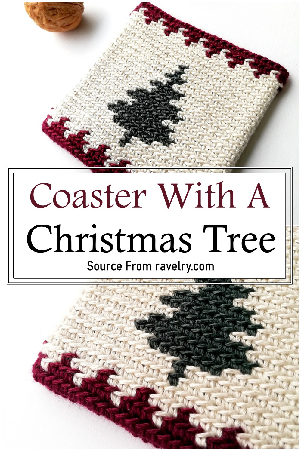 Coaster With A Christmas Tree