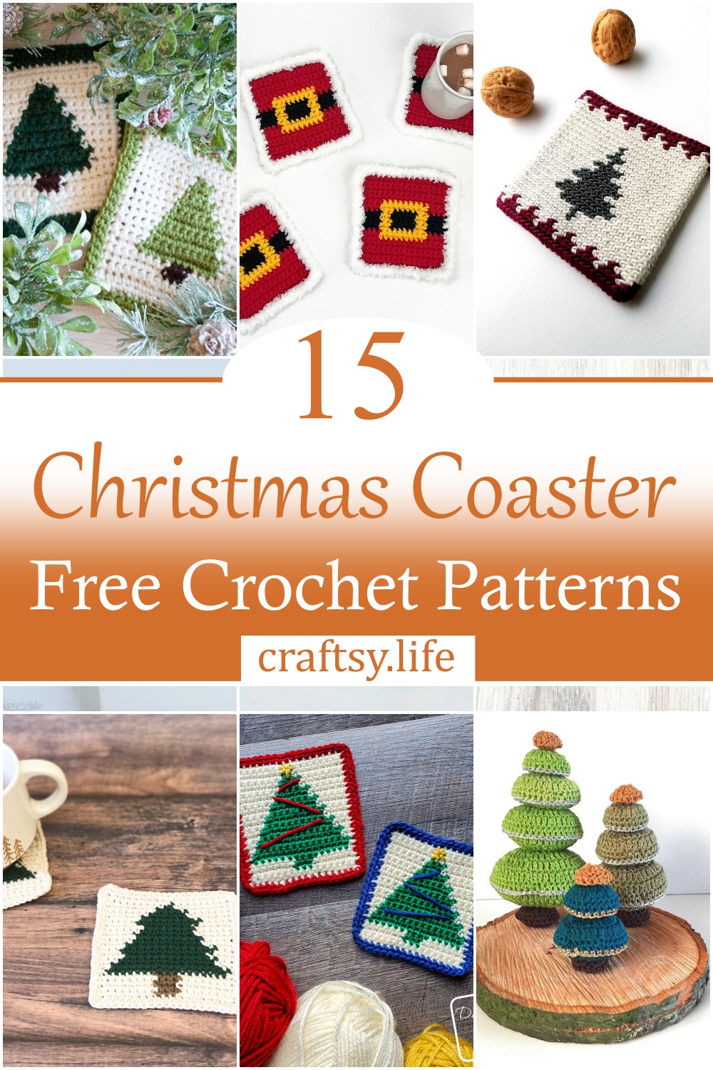 Crochet Christmas Coaster Patterns 1