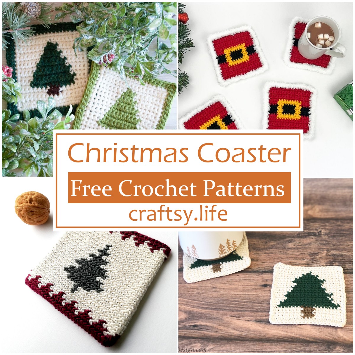 Crochet Christmas Coaster Patterns