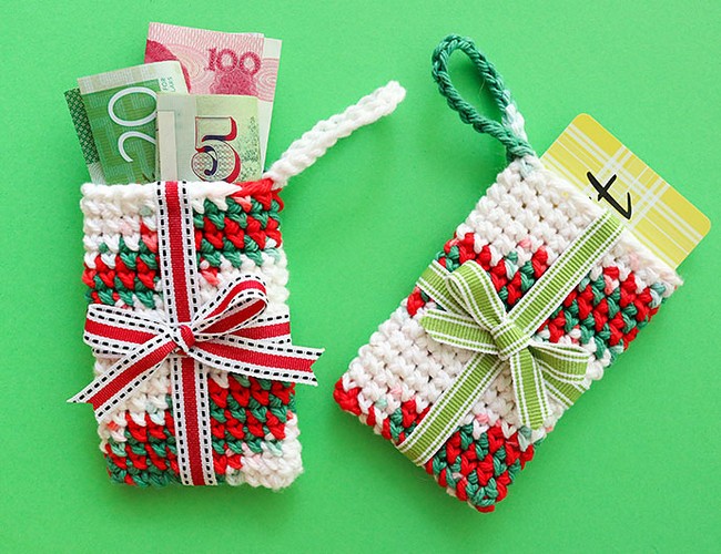 Crochet Gift Card Holder Tree Ornament