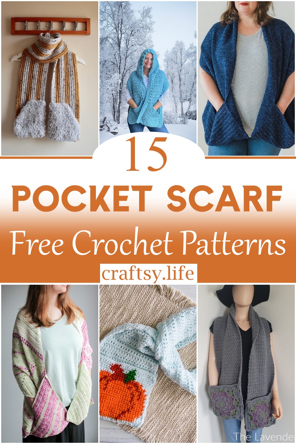 Crochet Pocket Scarf Patterns 1