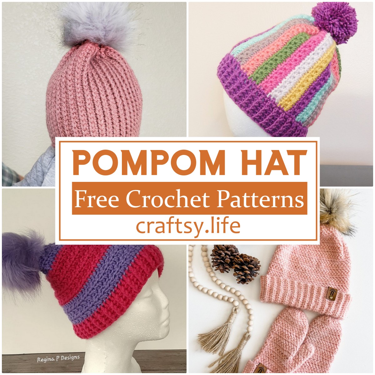 Crochet Pompom Hat Patterns Free