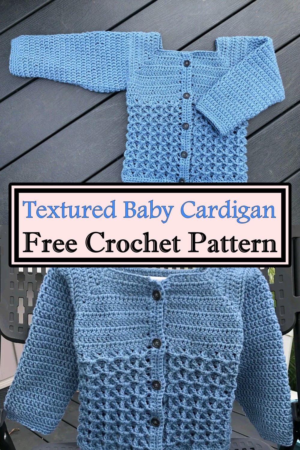 Crochet Textured Baby Cardigan