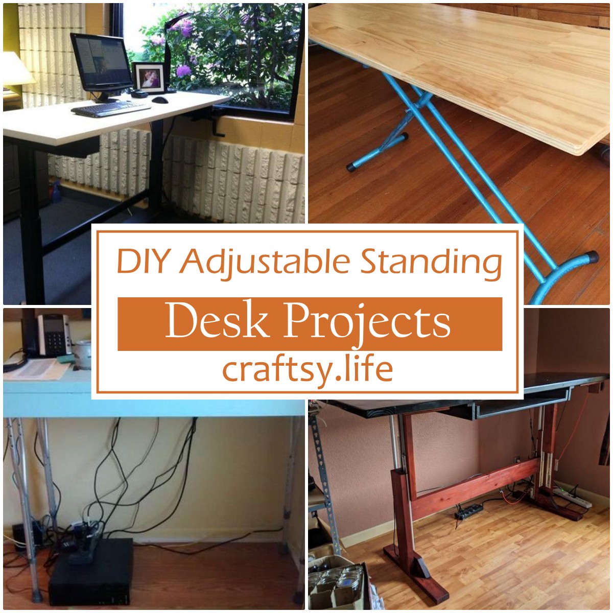 DIY Adjustable Standing Desk Projects 1