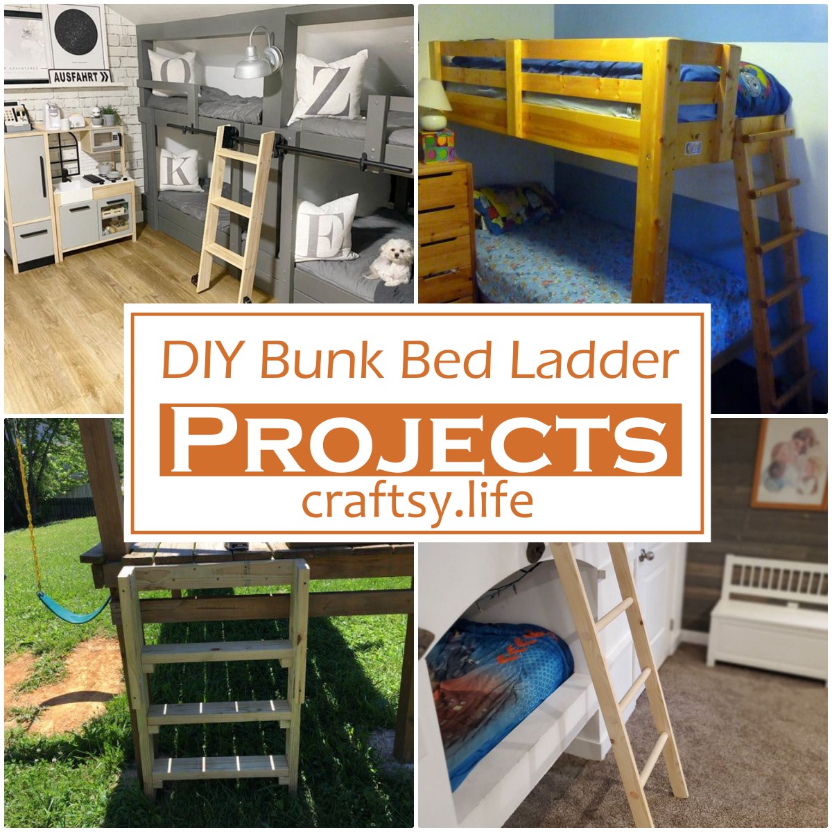 DIY Bunk Bed Ladder Projects 1