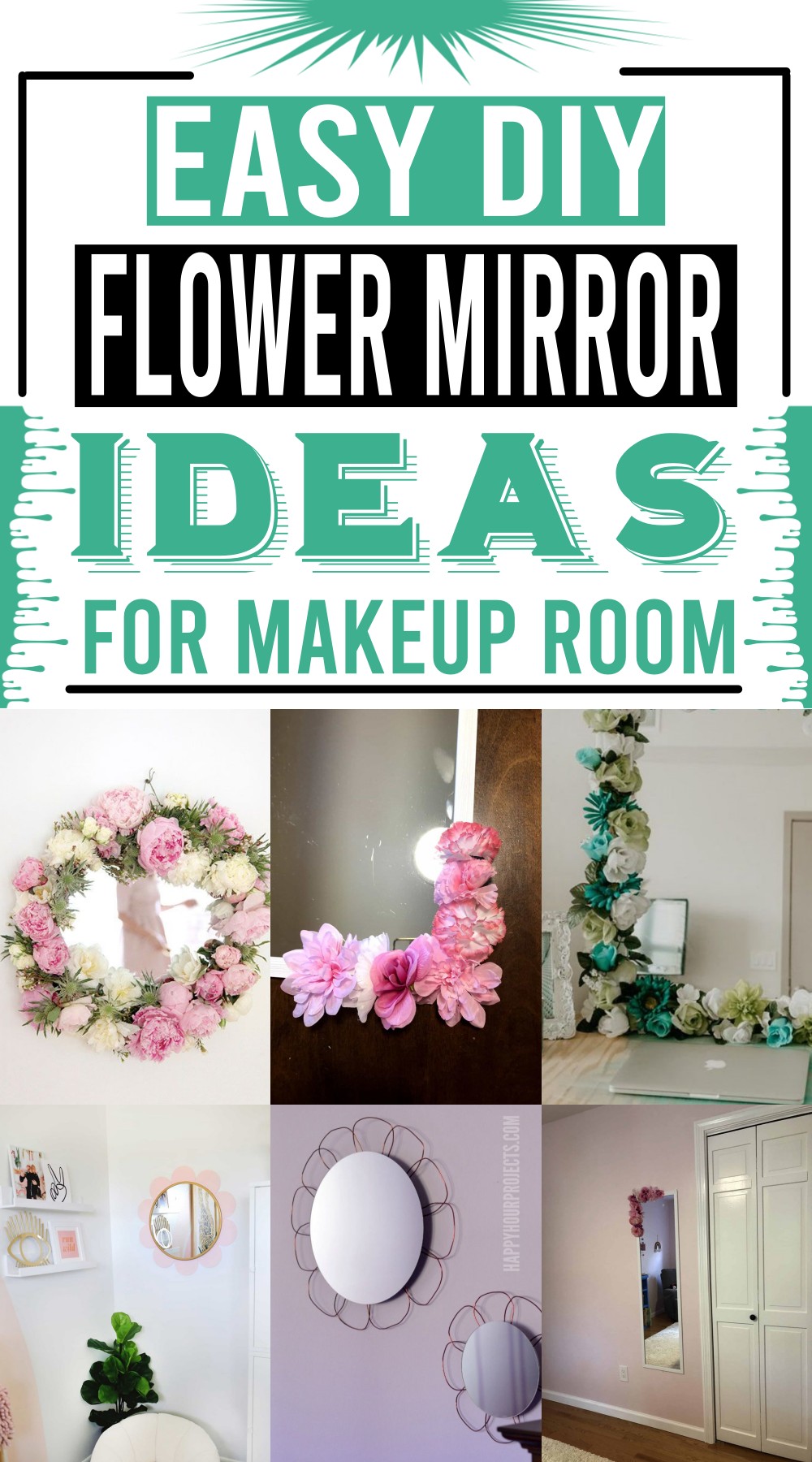 DIY Flower Mirror Ideas
