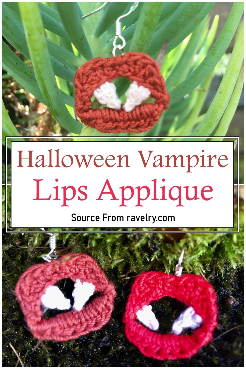 Halloween Vampire Lips Applique