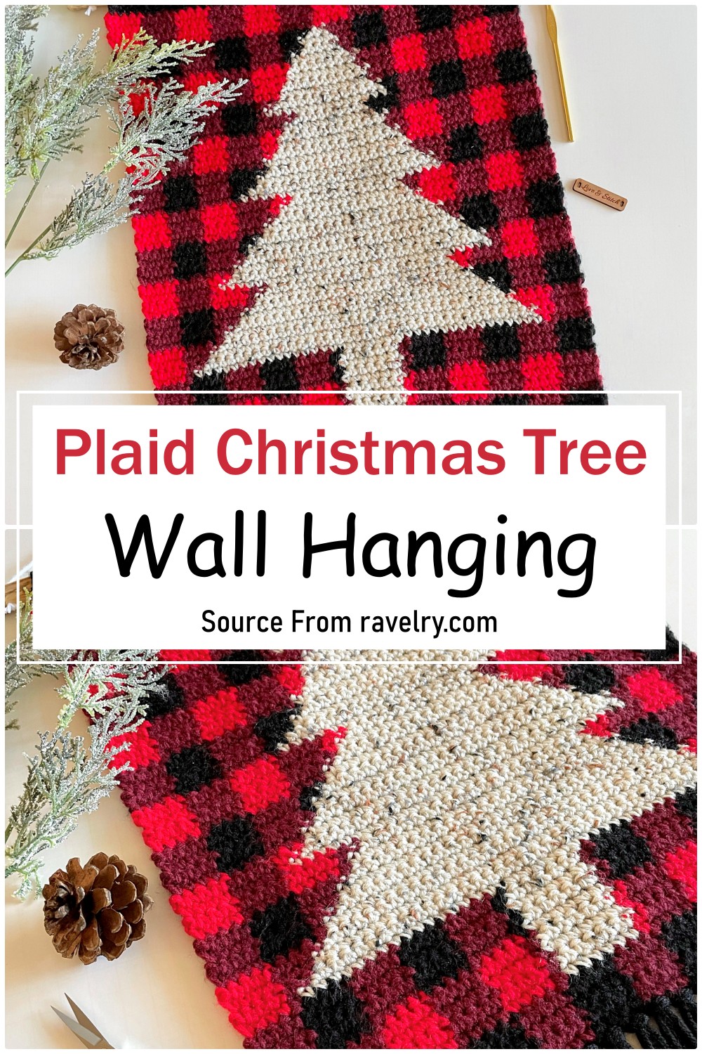 Plaid Christmas Tree Wall Hanging