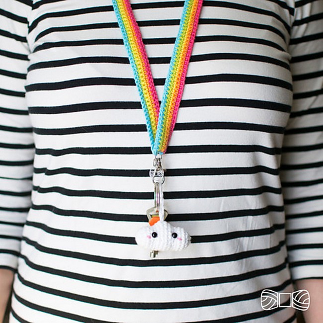 Rainbow lanyard and cloud key chain