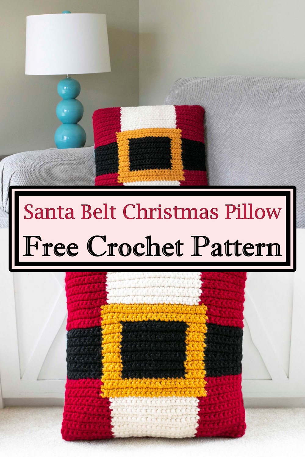 Santa Belt Christmas Pillow