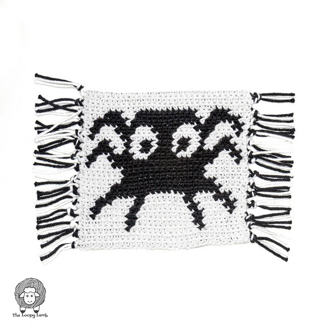 Spooky Spider Crochet Mug Rug