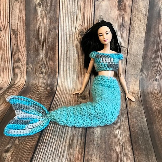 Barbie Cobble Stitch Mermaid Tail