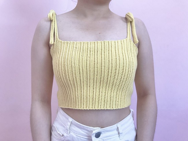 Bow Ribbed Crop Top