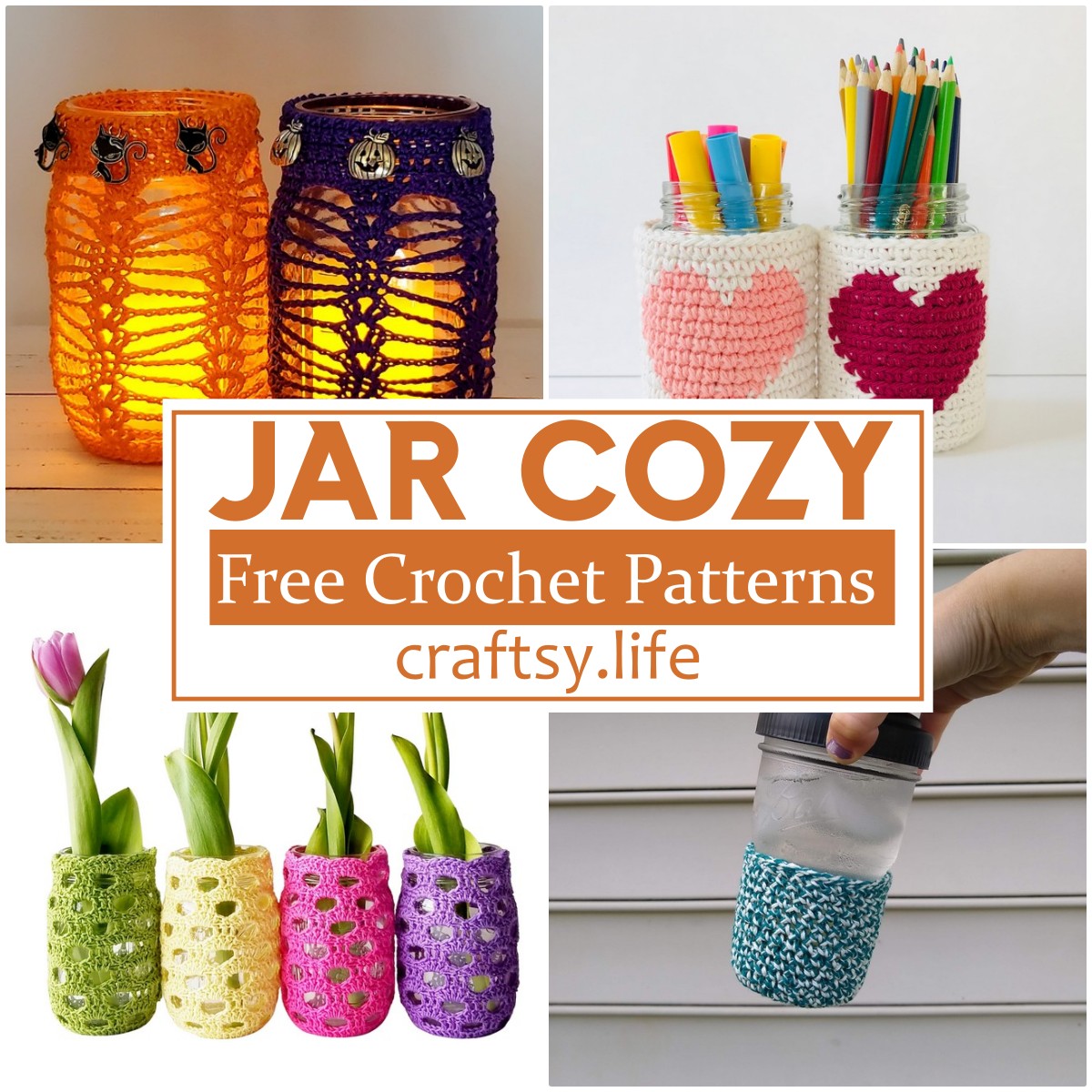 Crochet Jar Cozy Free Patterns