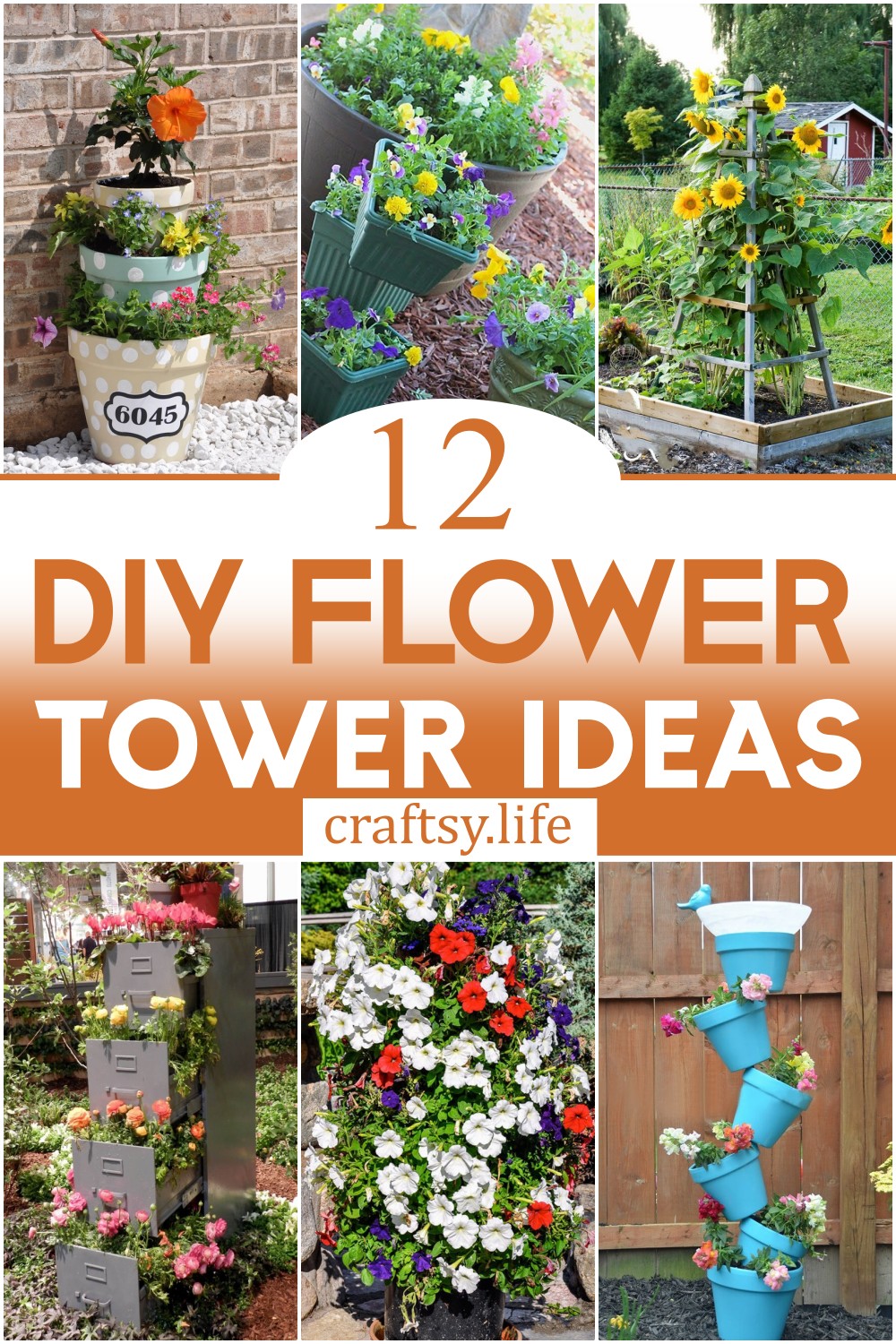 DIY Flower Tower Ideas 1