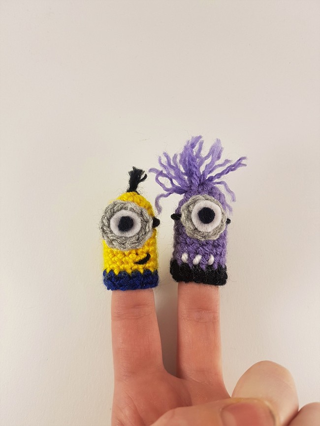 Minion inspired finger puppets
