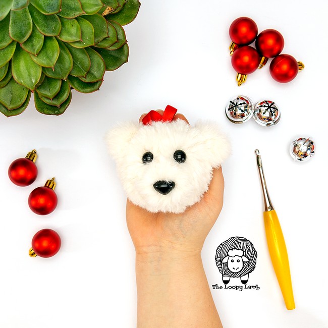 Polar Bear Crochet Tree Ornament