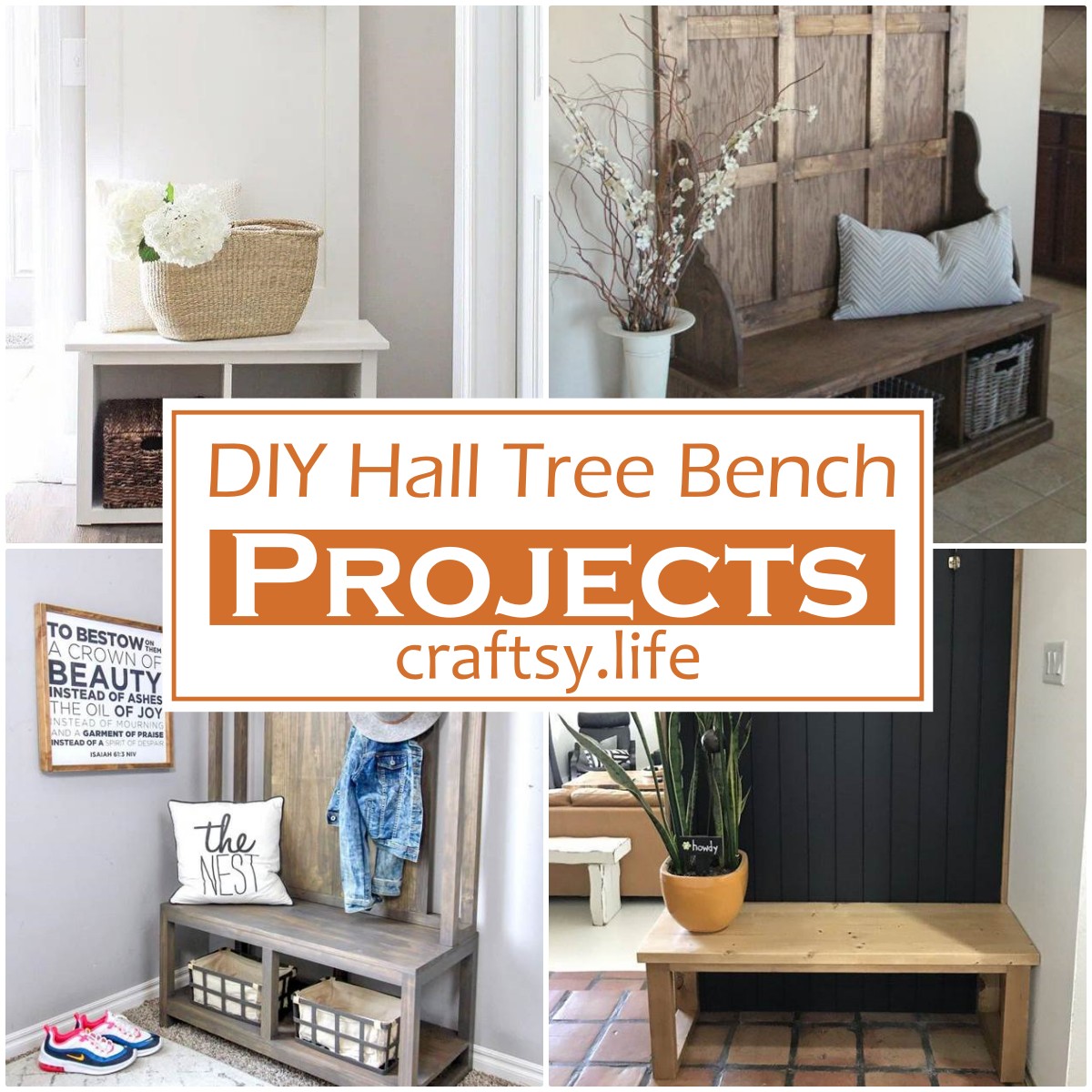 DIY Hall Tree Bench Projects 1