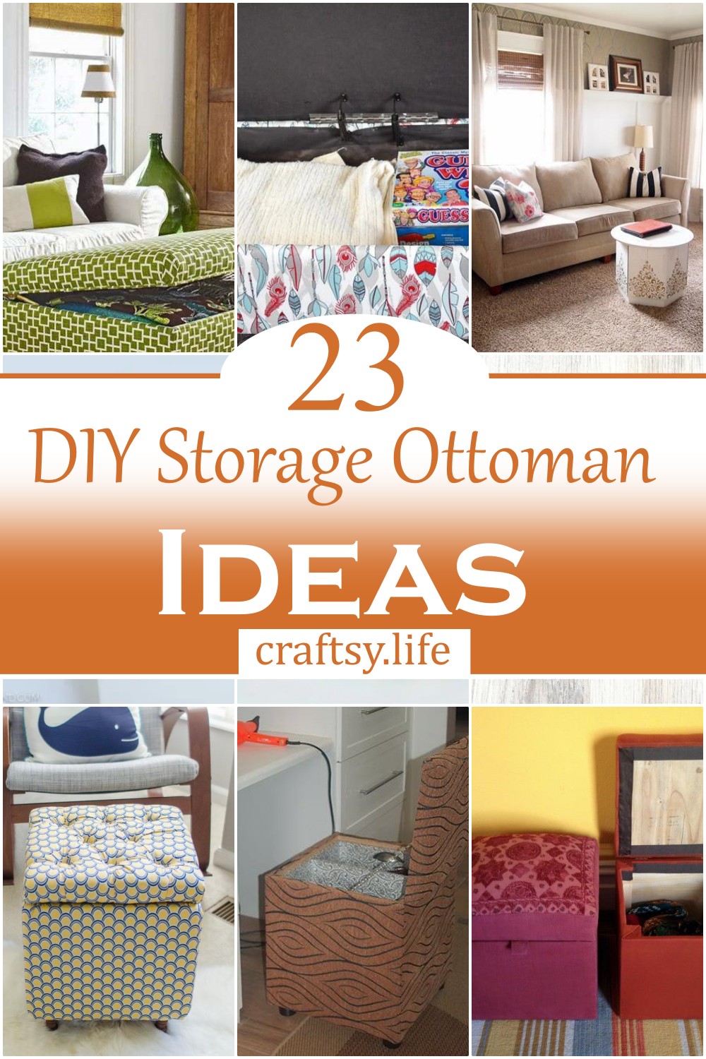 DIY Storage Ottoman Ideas 2