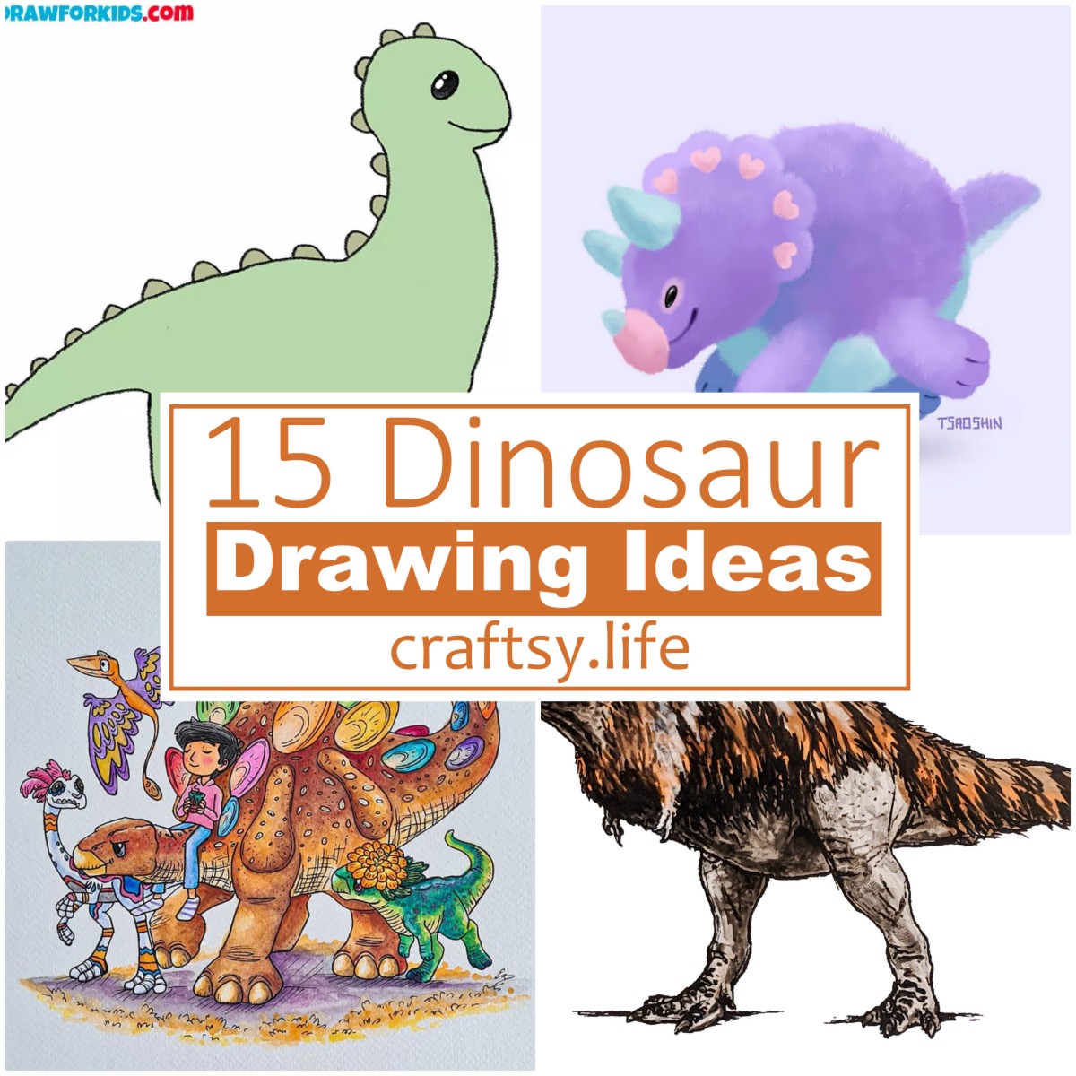 15 Dinosaur Drawing Ideas