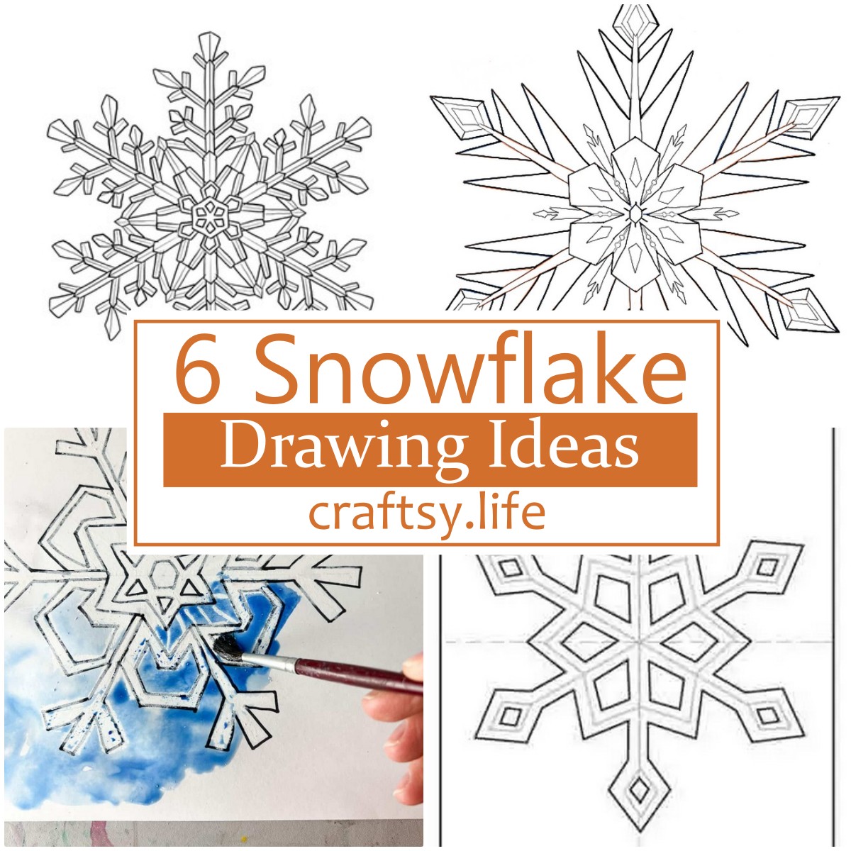 6 Snowflake Drawing Ideas