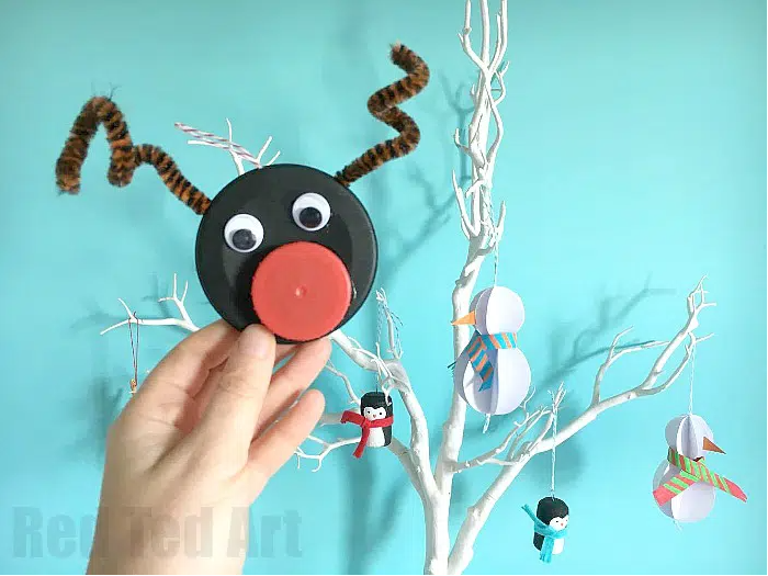 Bottle Cap Rudolph Ornament