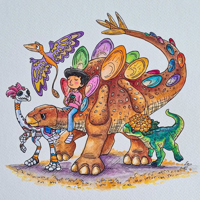 Colorful Dinosaur Drawing