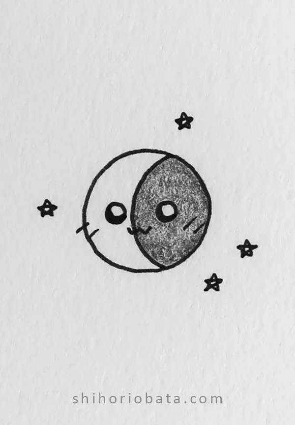 Cute Moon Drawing