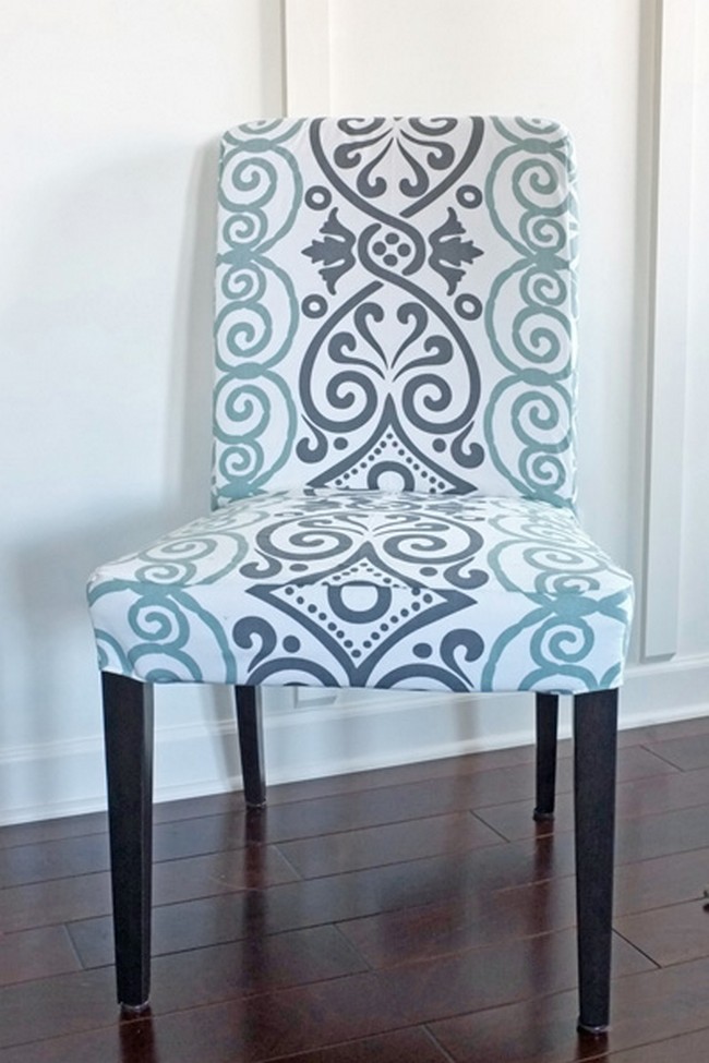 DIY Dining Chair Slipcovers From A Tablecoth