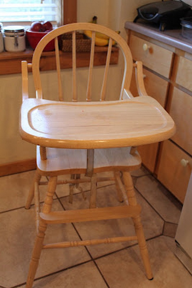 DIY Refinishing A Solid Wood Highchair