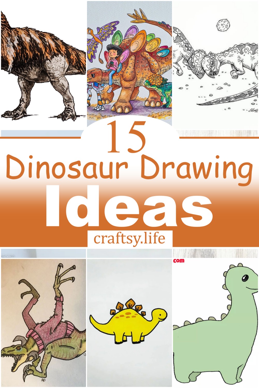 15 Dinosaur Drawing Ideas