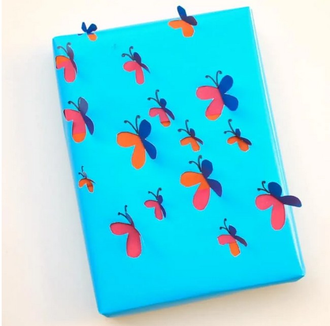 Easy Butterfly Wrapping Paper With A 3d Effect