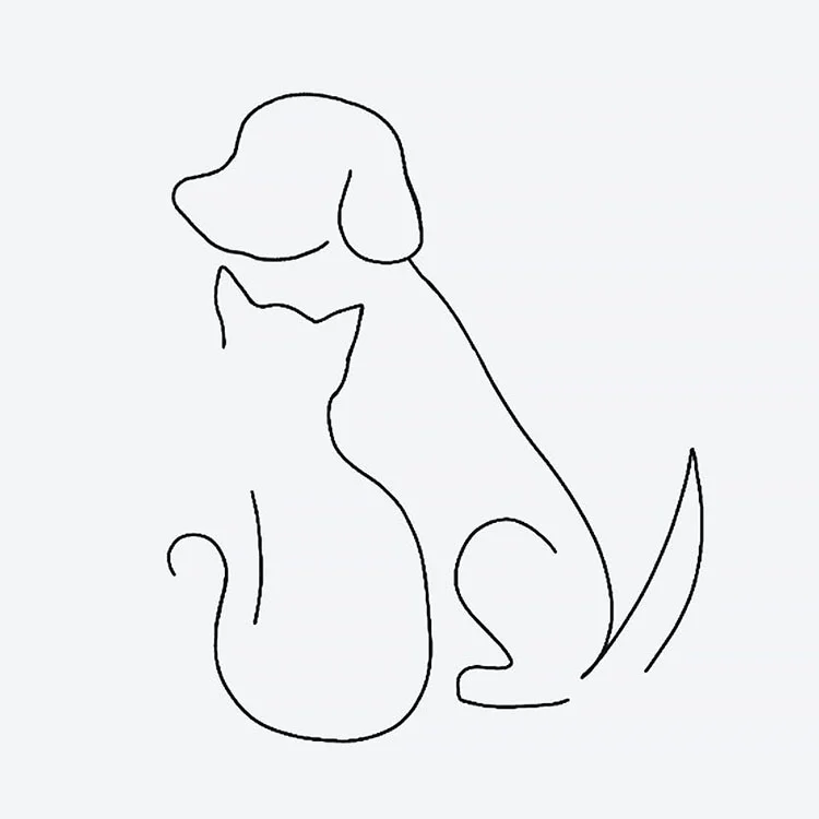 Easy Cat and Dog Drawing