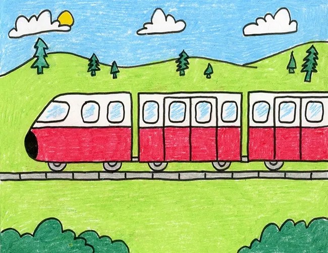 Easy How To Draw A Train