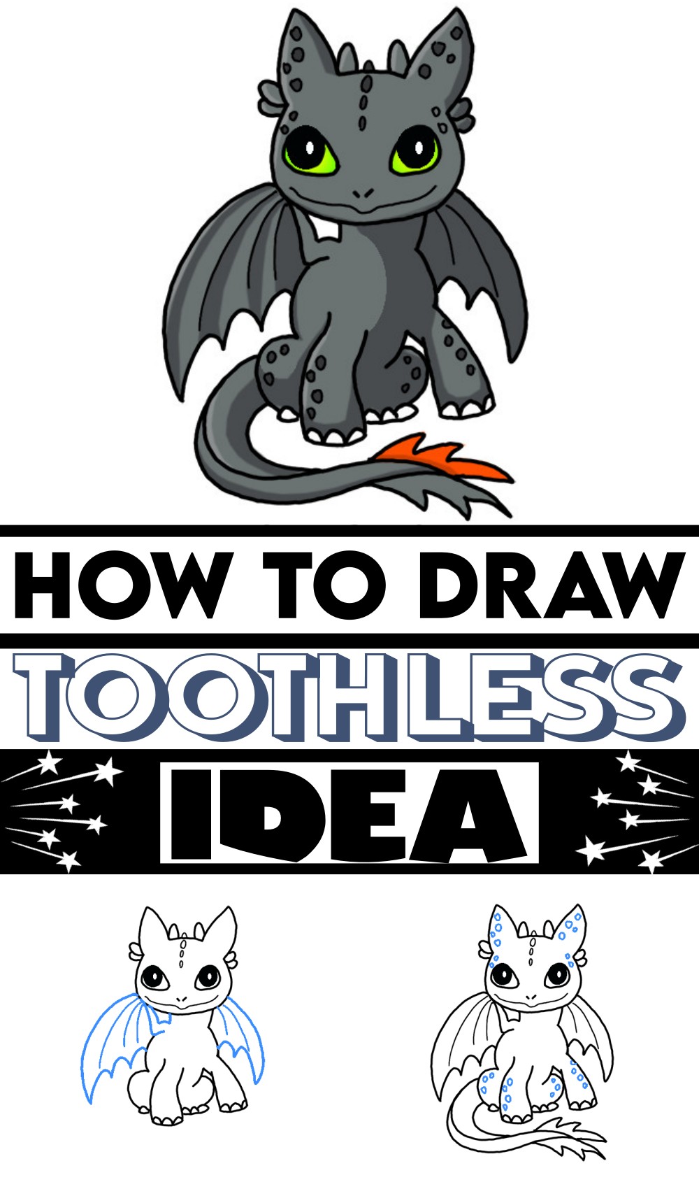 Easy How To Draw Toothless
