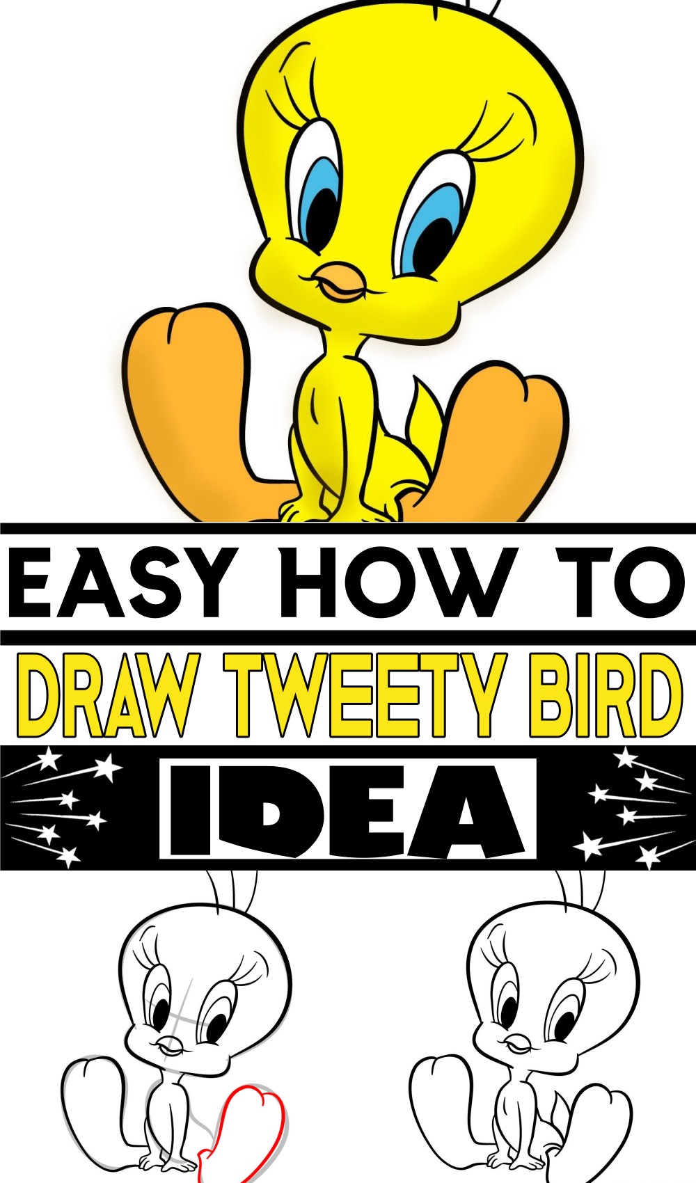Easy How To Draw Tweety Bird