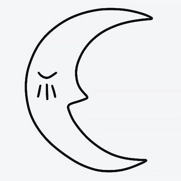 Easy Moon Drawing