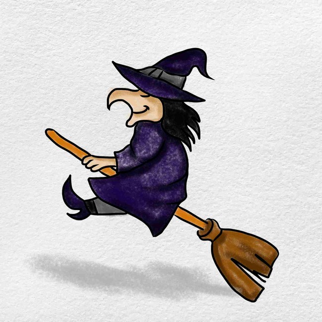 Easy Witch Drawing