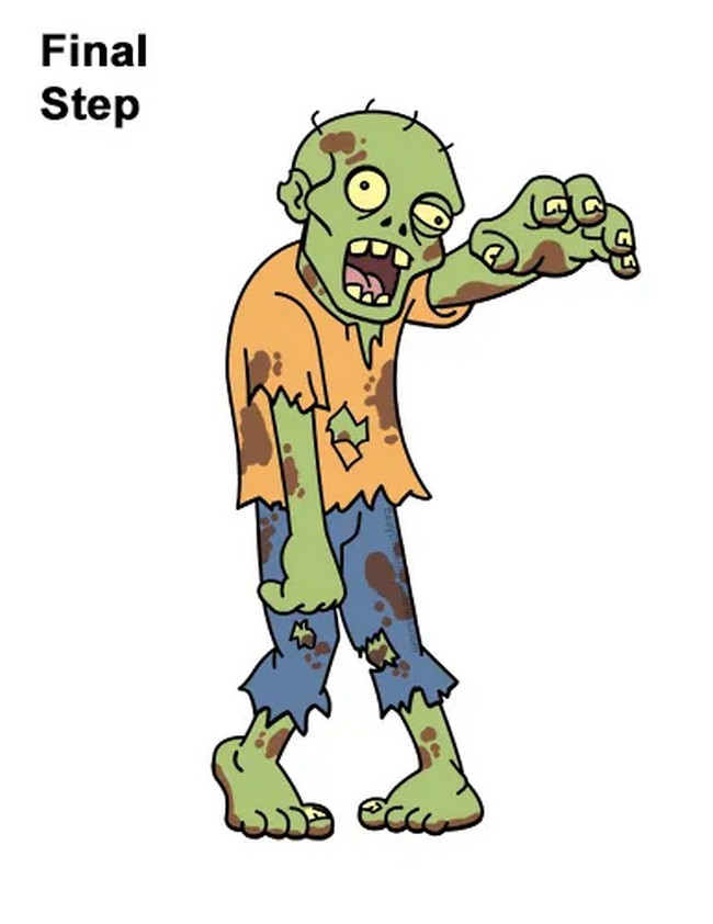 How To Draw A Cartoon Zombie