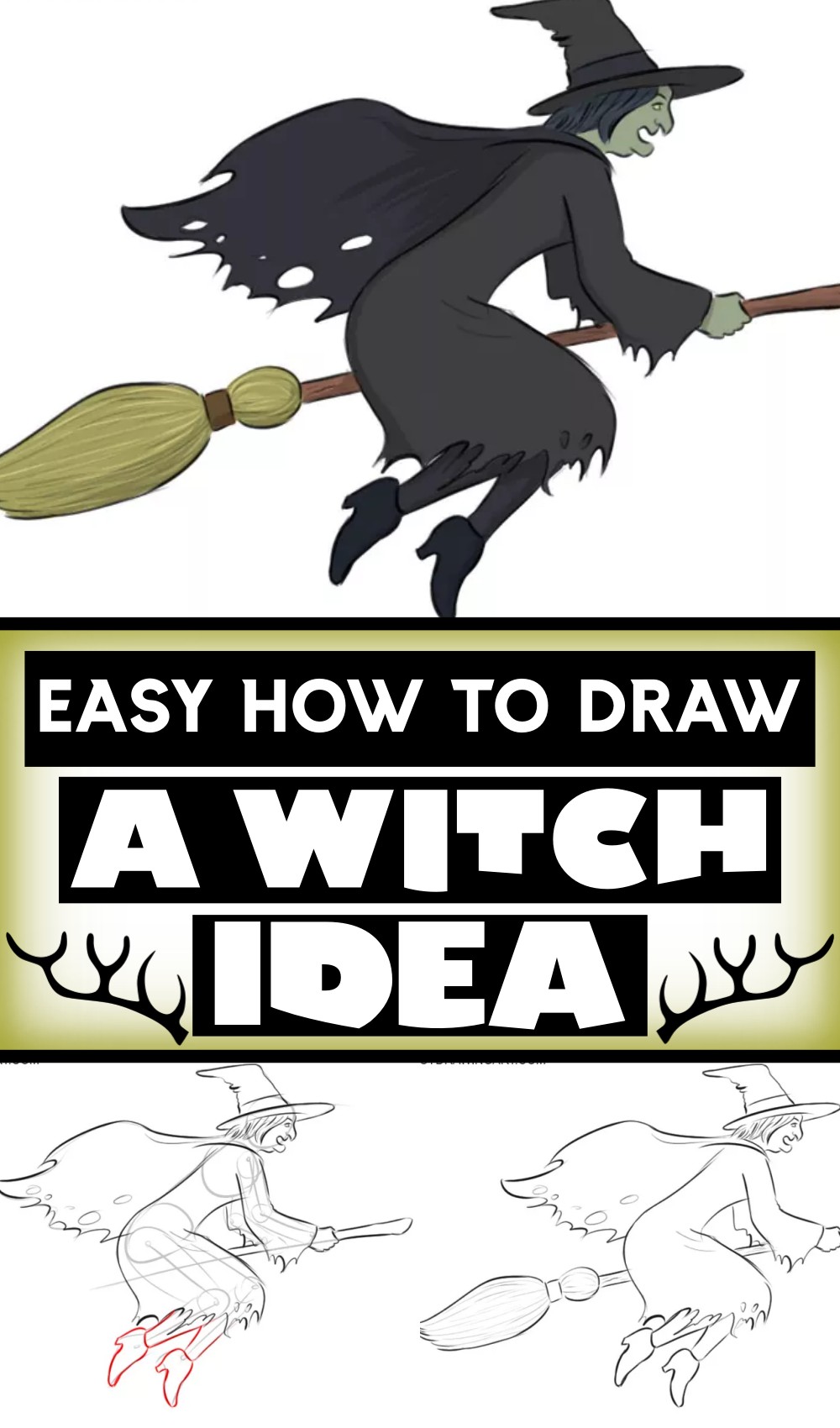 How To Draw A Witch 1