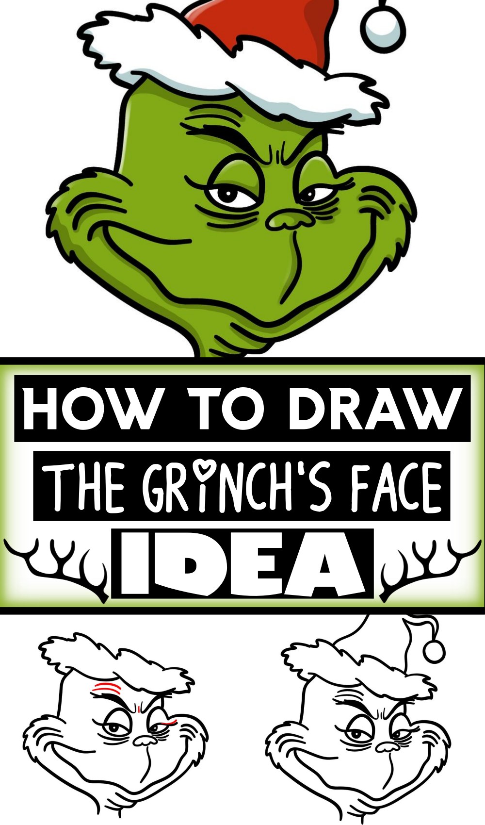 How To Draw The Grinch's Face