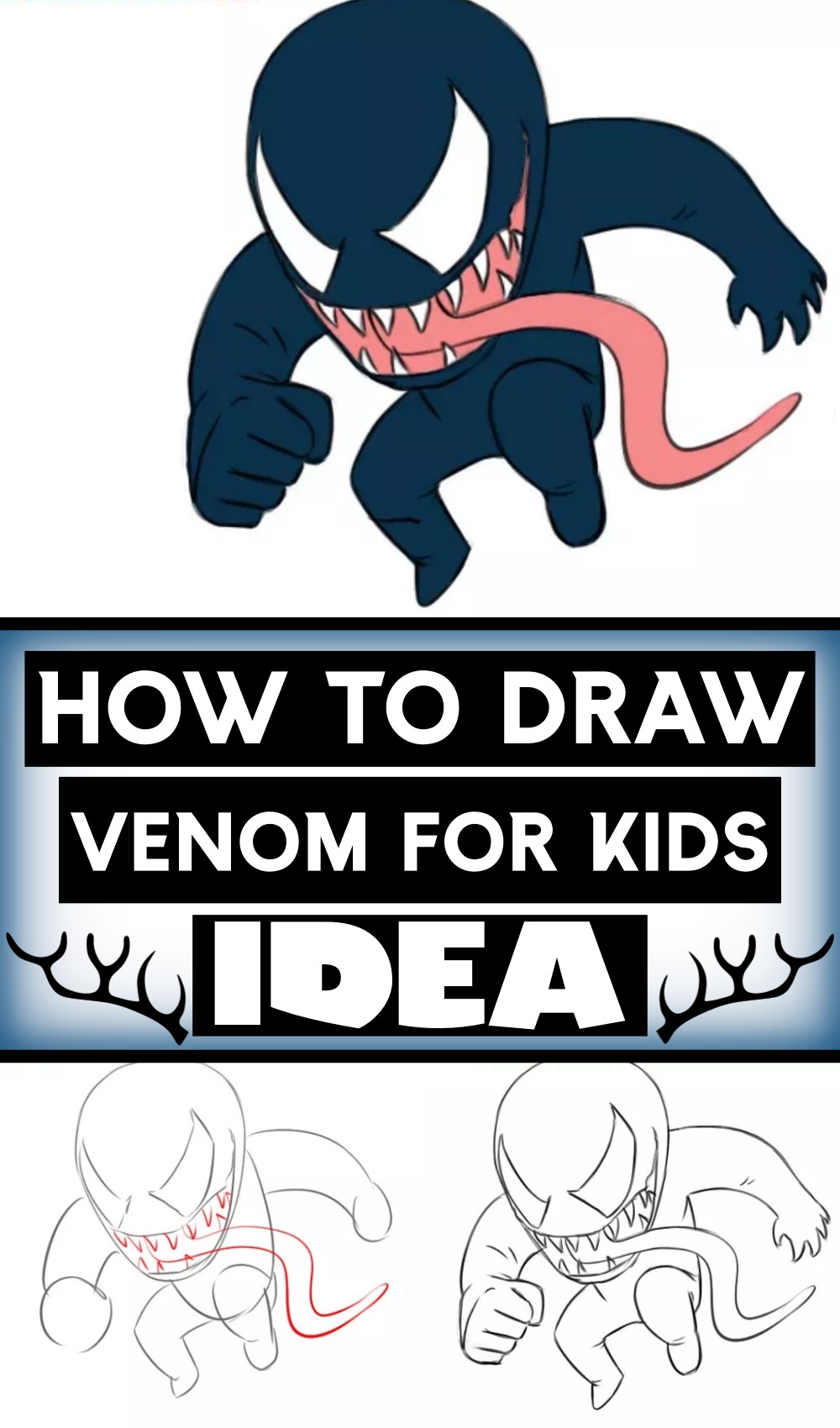 How To Draw Venom For Kids