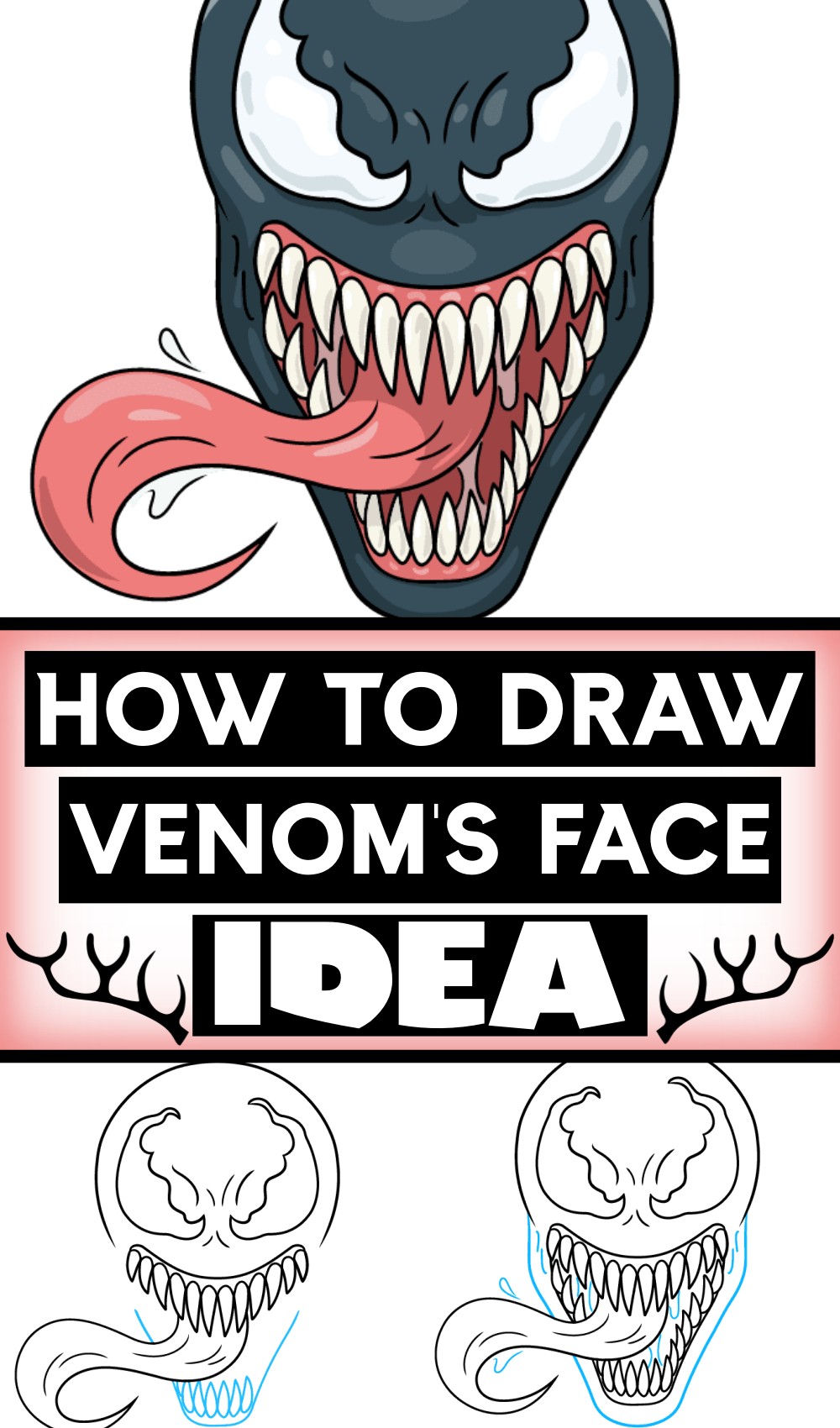 How To Draw Venom's Face