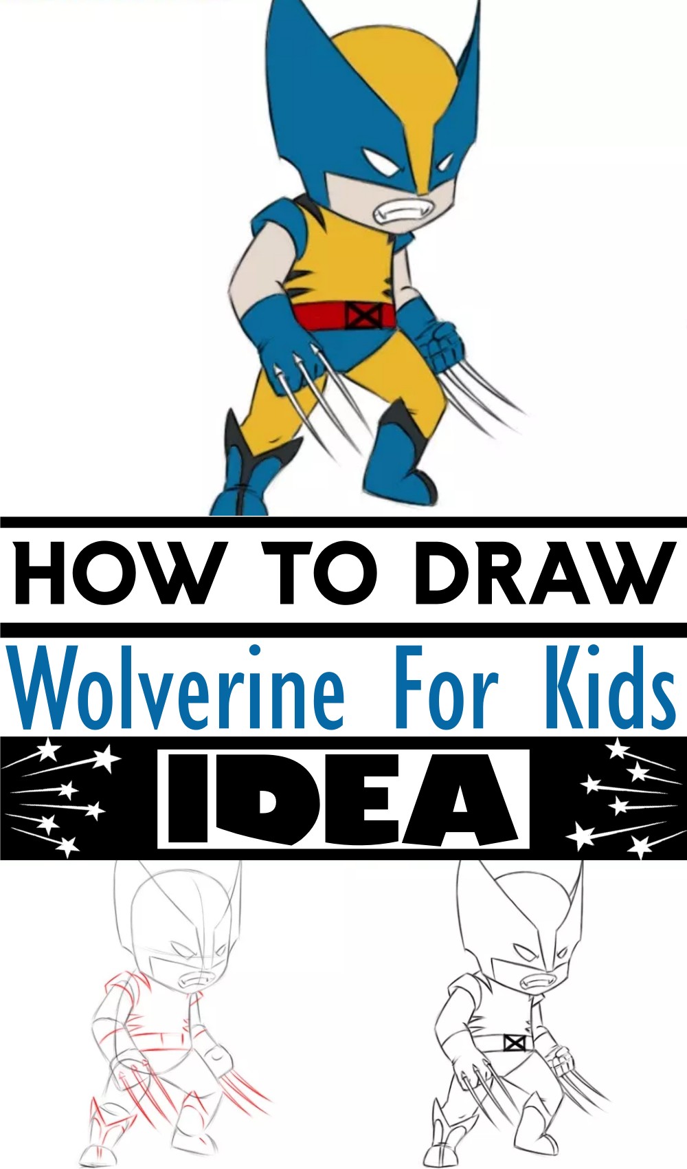 How To Draw Wolverine For Kids