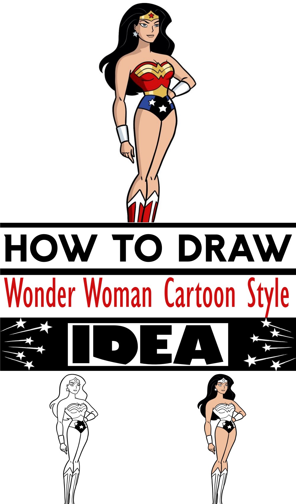 How To Draw Wonder Woman Cartoon Style